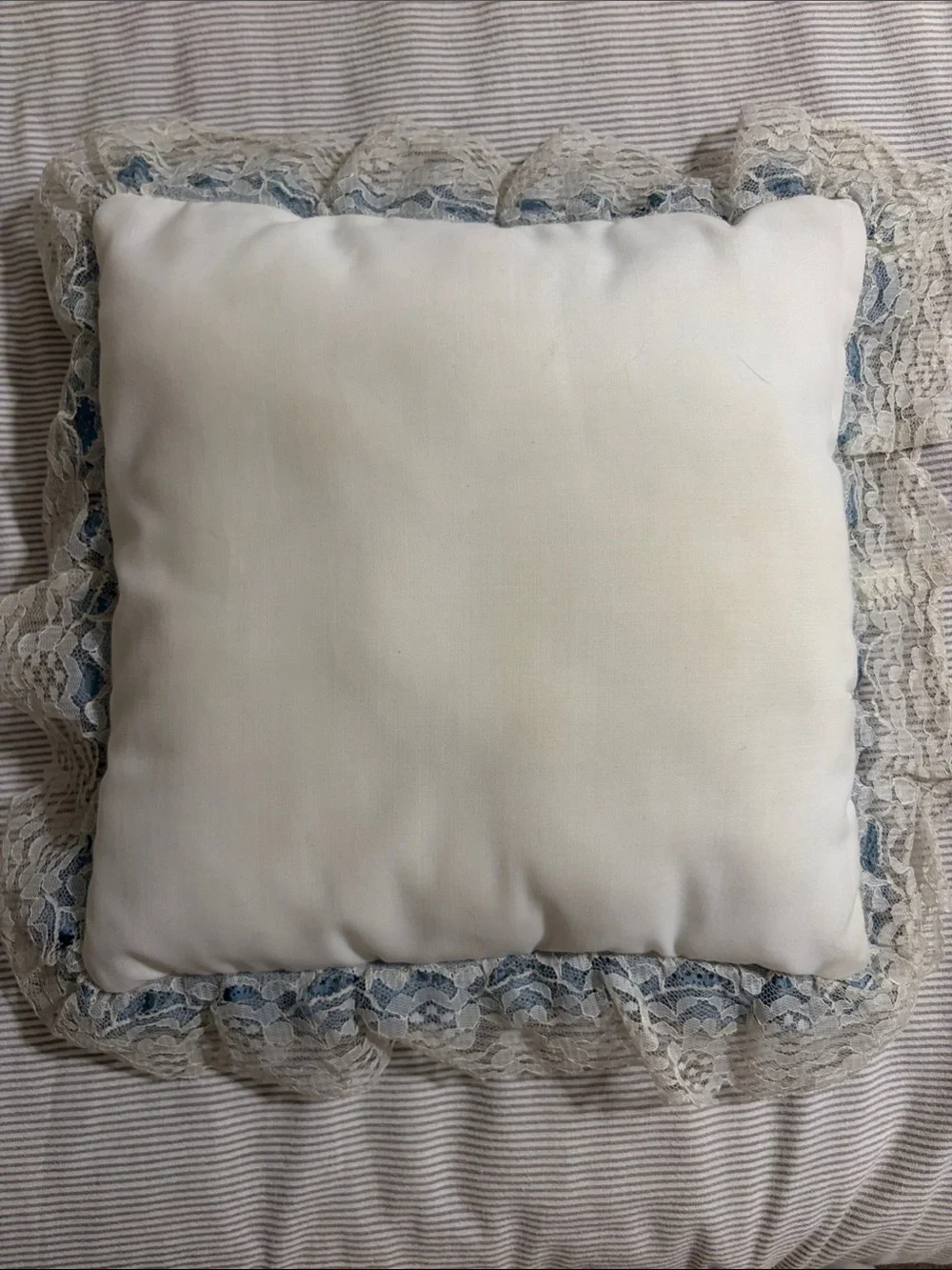 Vintage Handcrafted Cross Stitch Old World Santa Pillow